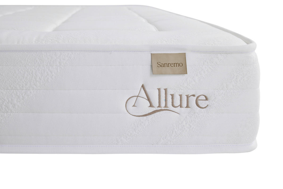BOXSPRINGMATRATZE ALLURE SAN REMO H3, 90/200 cm, Höhe ca.: 27 cm,  - Creme, Basics, Textil (90/200cm)