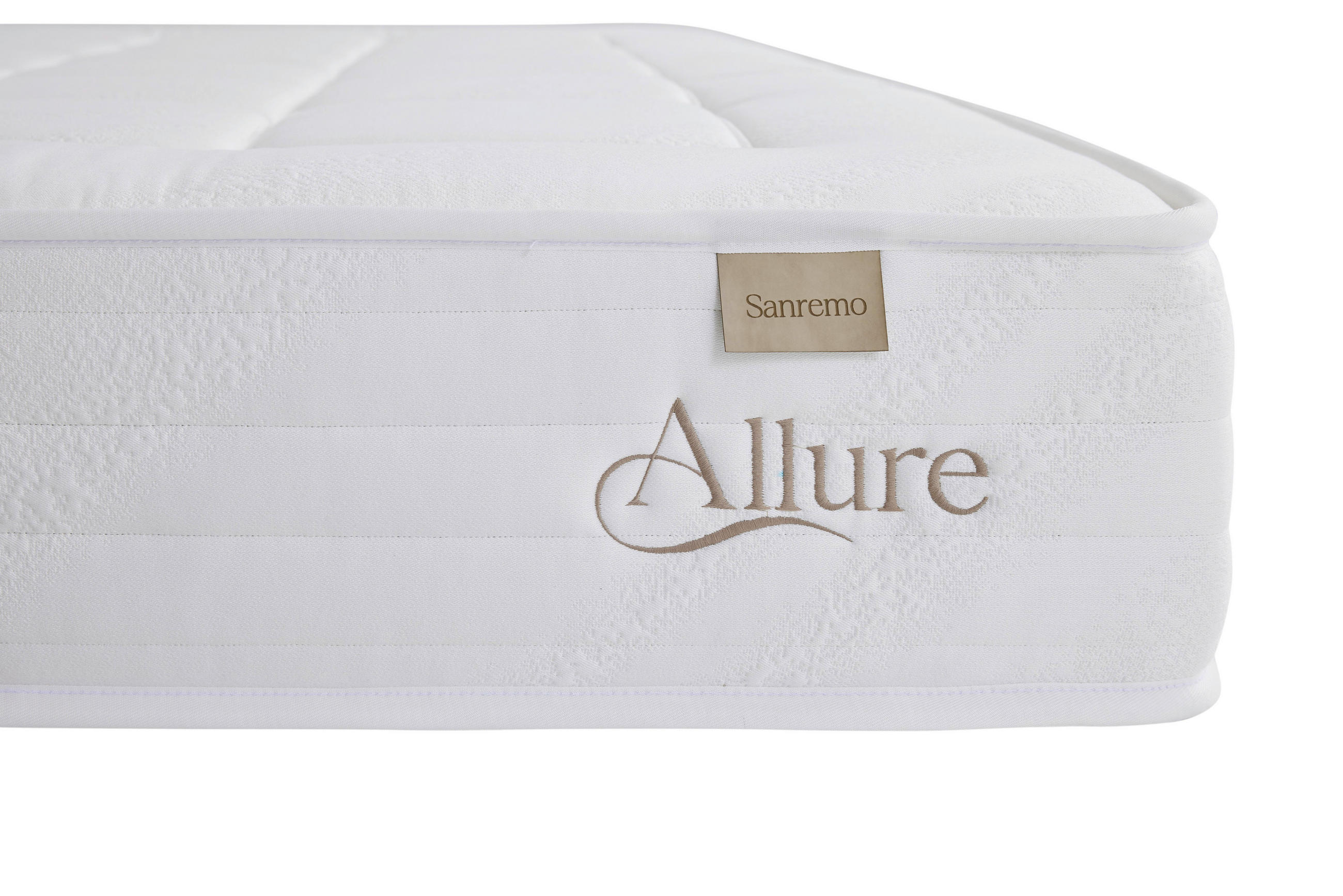 Thumbnail - Boxspringmatratze Allure SAN Remo H3, Creme, Textil, H3, 7-Zonen, Höhe ca. 27 cm, Füllung: Seide, 100x210 cm, ISO 9001, ...