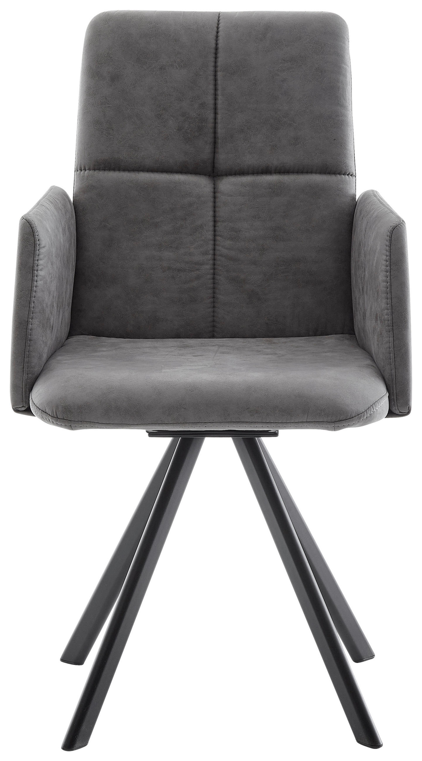 ARMLEHNSTUHL  in Eisen Mikrofaser  - Schwarz/Grau, MODERN, Textil/Metall (52/92/60cm) - Cantus