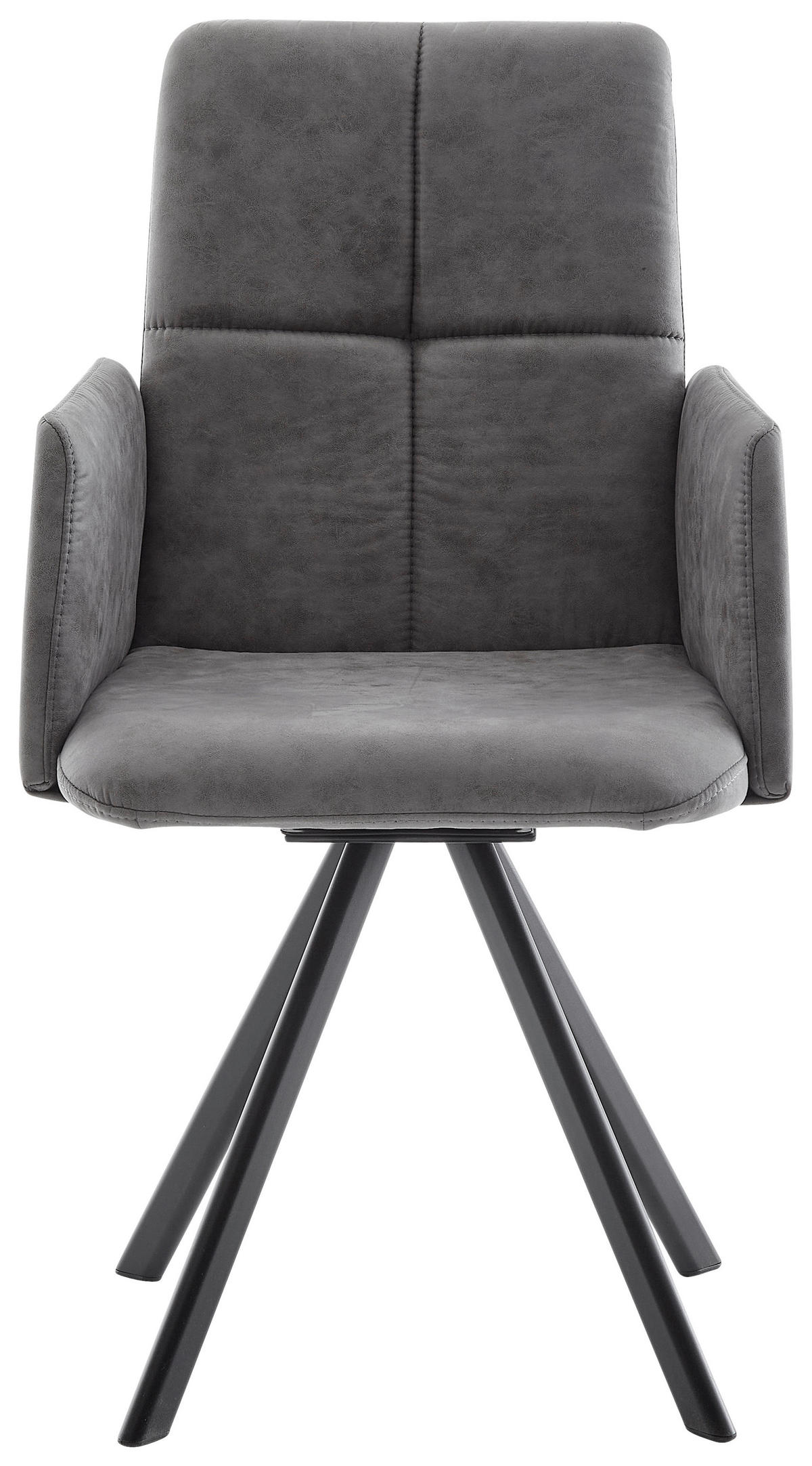 ARMLEHNSTUHL  in Eisen Mikrofaser  - Schwarz/Grau, MODERN, Textil/Metall (52/92/60cm) - Cantus