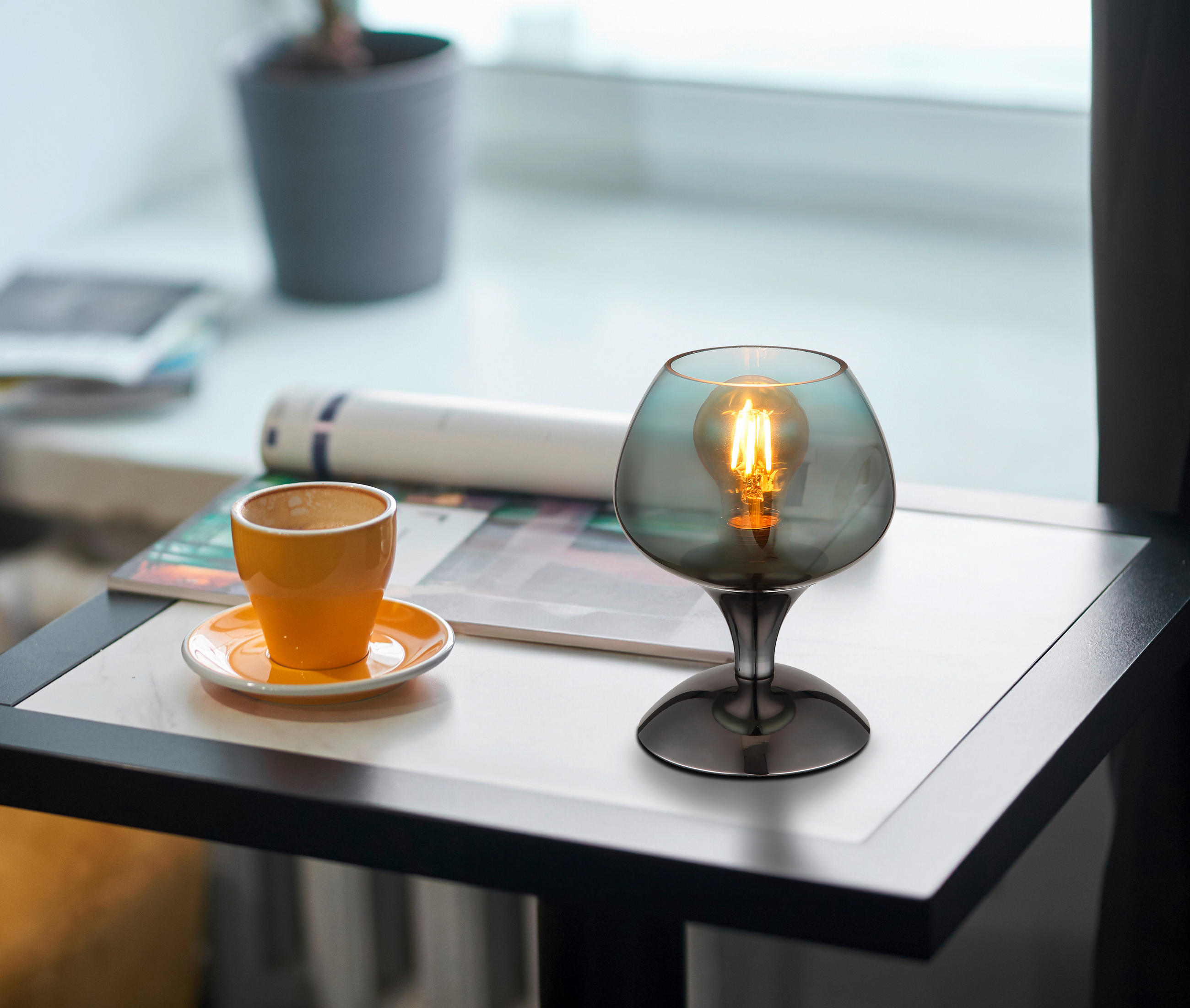 BORDSLAMPA 15/20.5 cm   - klar/grön, Trend, metall/glas (15/20.5cm) - Globo