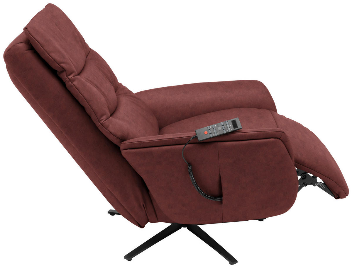 MASSAGESESSEL Echtleder Rotbraun    - Rotbraun/Anthrazit, KONVENTIONELL, Leder/Metall (74/114/97cm) - Himolla