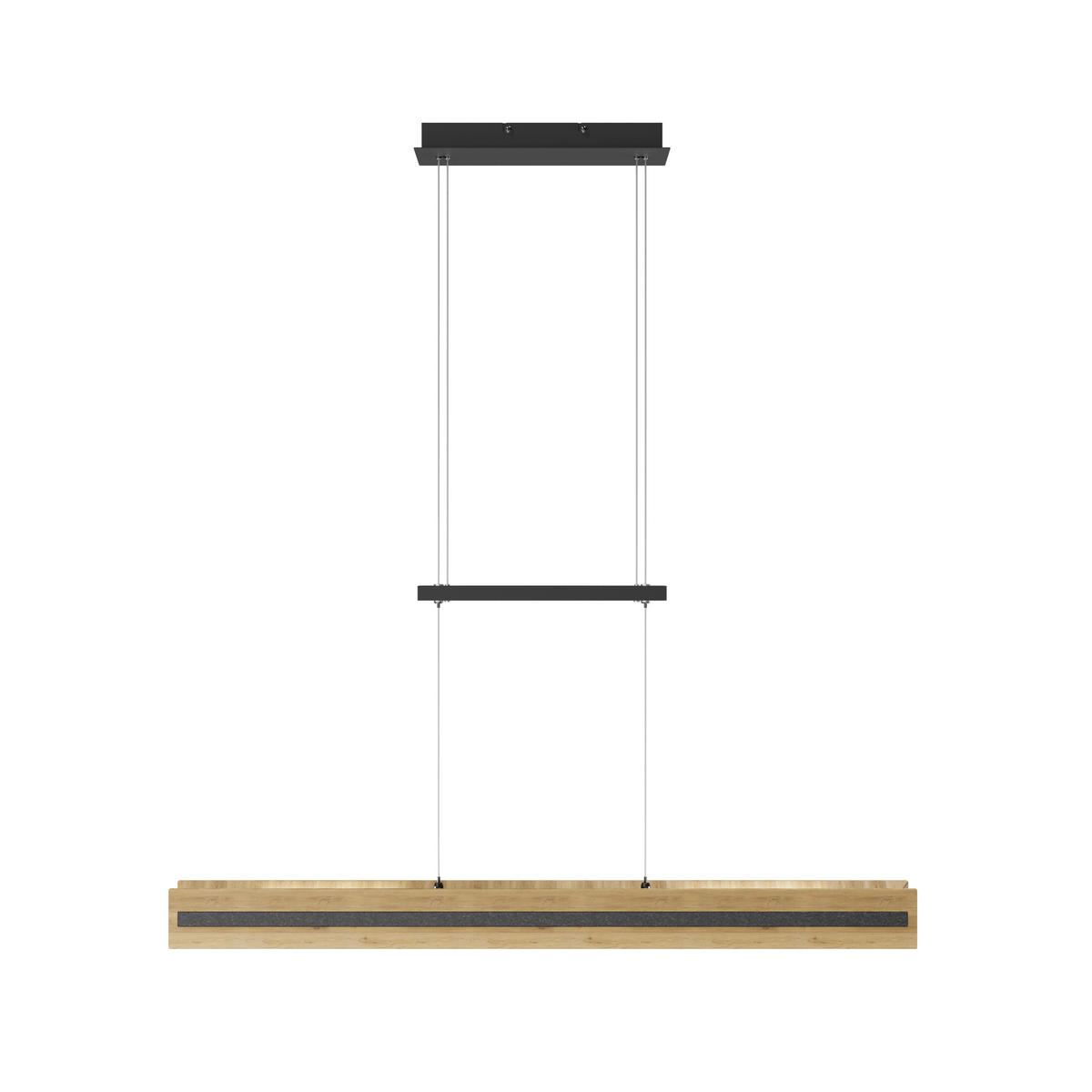 LED-HÄNGELEUCHTE Oberstdorf 116/10/150 cm   - Schwarz, Natur, Holz/Metall (116/10/150cm) - Waldwelt