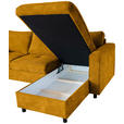ECKSOFA Senfgelb Flachgewebe  - Senfgelb/Schwarz, KONVENTIONELL, Textil/Metall (252/162cm) - Carryhome