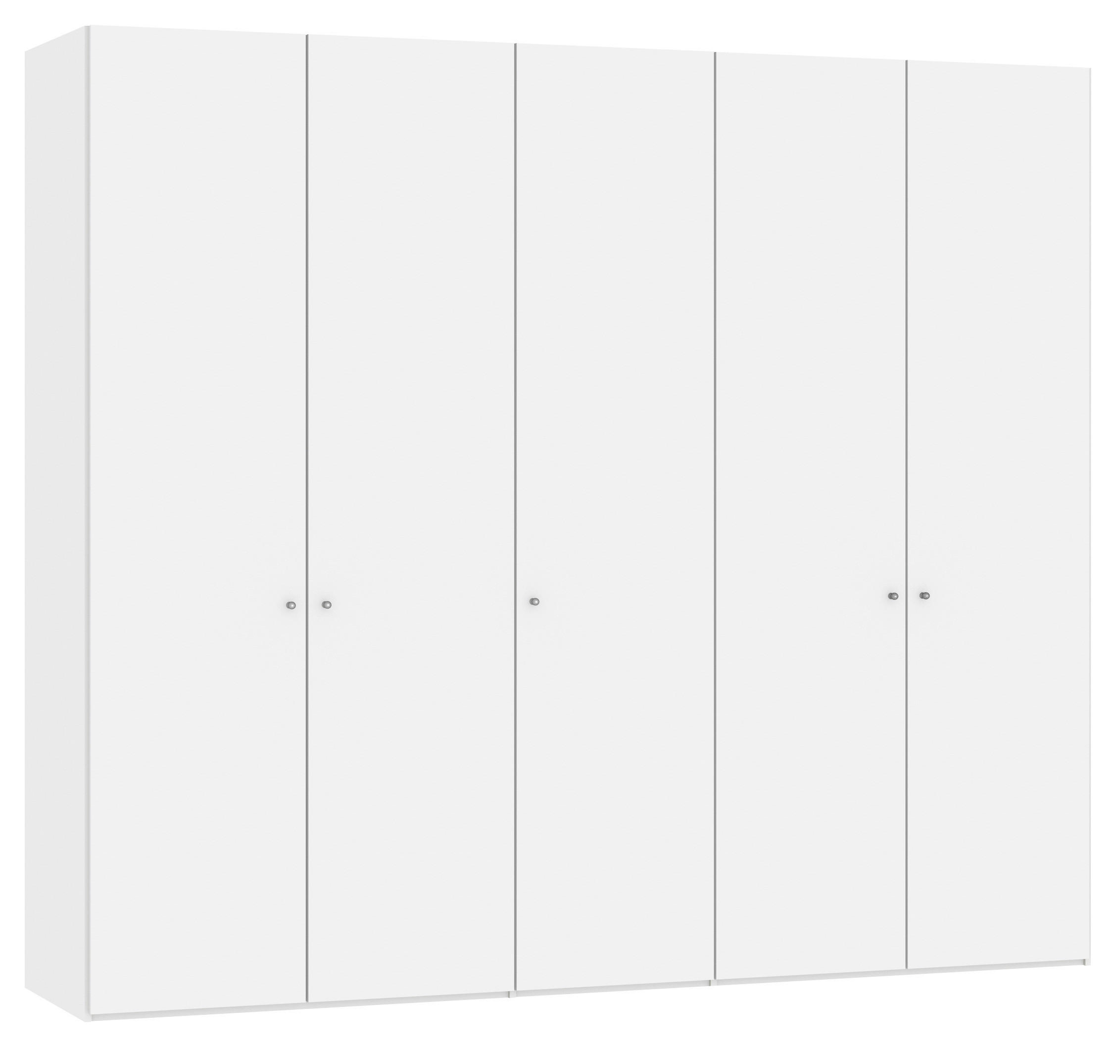 DREHTÜRENSCHRANK  in Weiß  - Silberfarben/Weiß, Design, Glas/Holzwerkstoff (253/220/59cm) - Jutzler