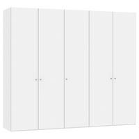 DREHTÜRENSCHRANK  in Weiß  - Silberfarben/Weiß, Design, Glas/Holzwerkstoff (253/220/59cm) - Jutzler