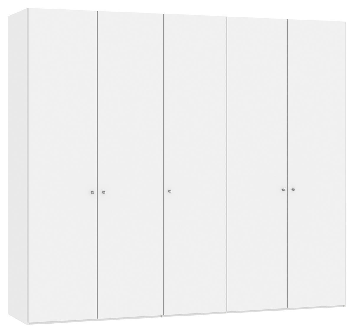 DREHTÜRENSCHRANK  in Weiß  - Silberfarben/Weiß, Design, Glas/Holzwerkstoff (253/220/59cm) - Jutzler