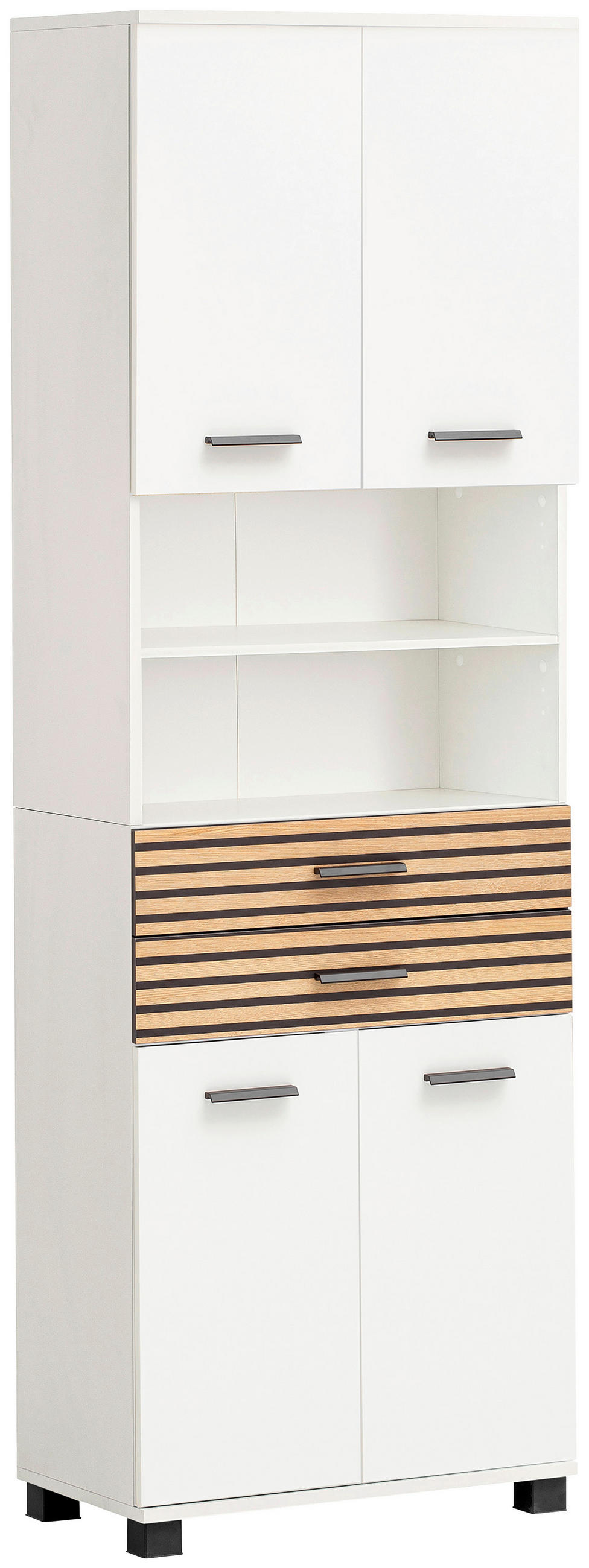 HOCHSCHRANK 59,8/180,9/32,6 cm  - Eichefarben/Schwarz, MODERN, Holz/Holzwerkstoff (59,8/180,9/32,6cm) - Stylife