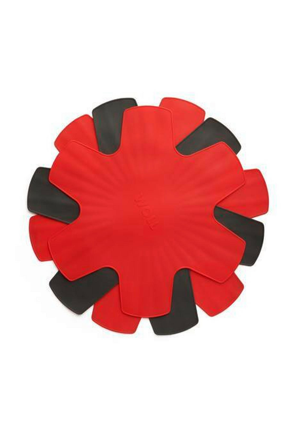 PFANNENSCHUTZ-SET 3-teilig  - Rot/Grau, Basics, Kunststoff (40,4/12,4/4cm) - WOLL