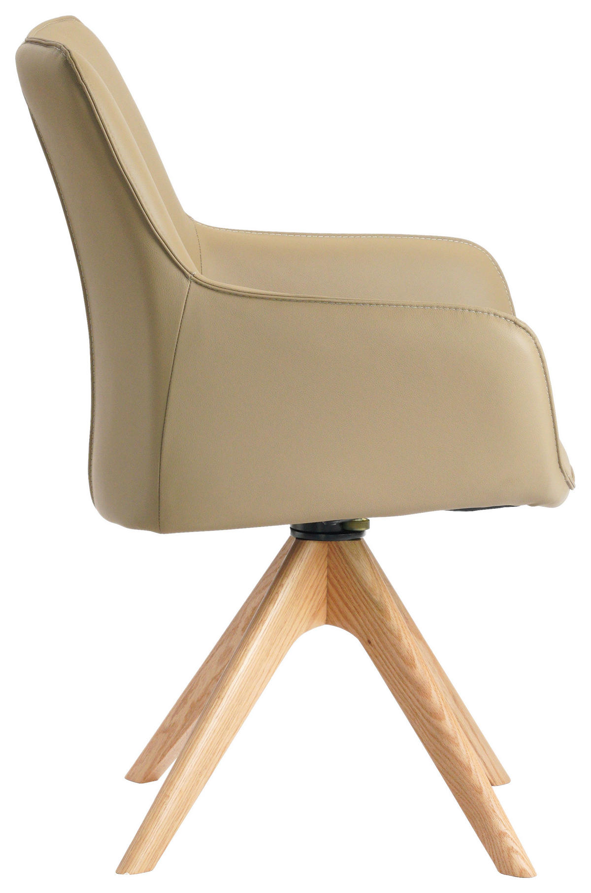 SCAUN CU BRAțE in culoare lemn stejar, bej  - bej/culoare lemn stejar, Modern, lemn/metal (64/87/60cm) - Novel