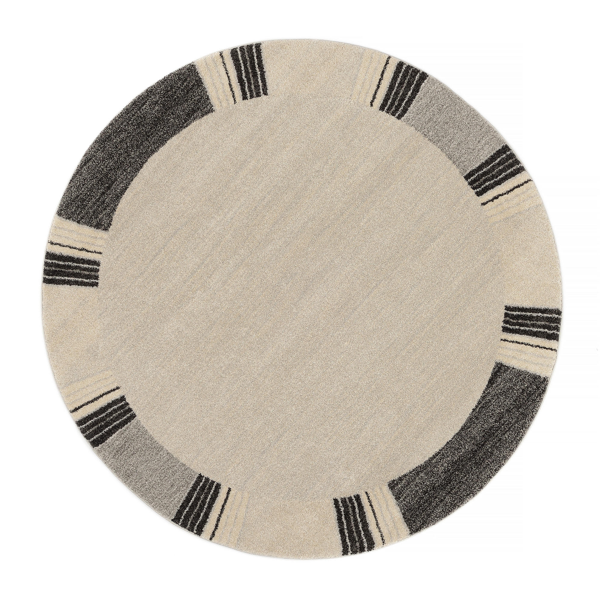 Webteppich Grau/Dunkelgrau Palazzo Lobo Rund Ø 120 cm