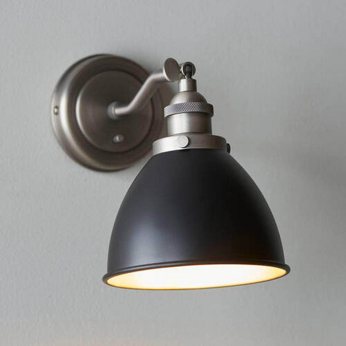 WANDLEUCHTE 15/19.7/25 cm   - Zinkfarben/Schwarz, Basics, Metall (15/19.7/25cm) - ENDON