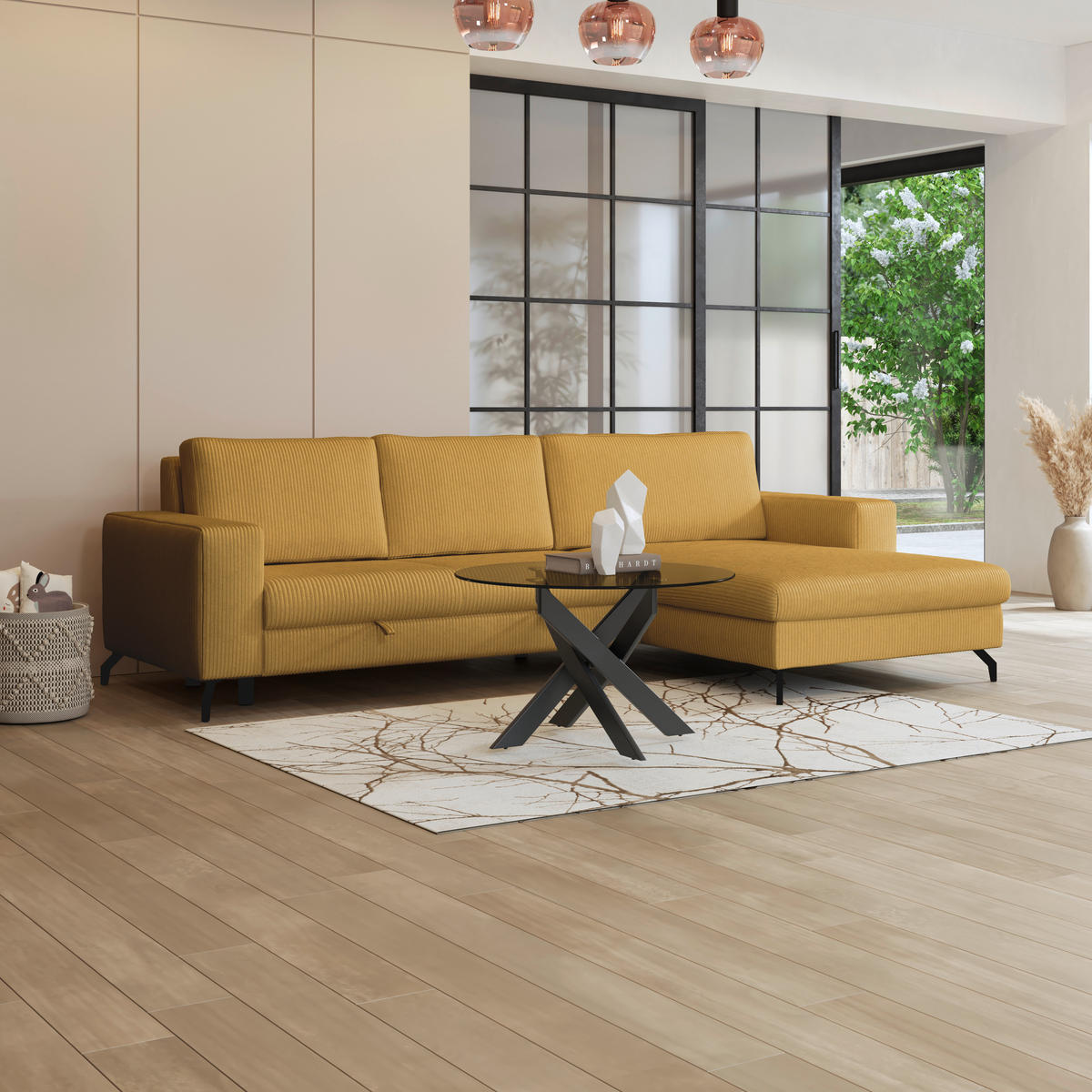 ECKSOFA Senfgelb  - Senfgelb, Trend, Textil (290/178cm) - P & B