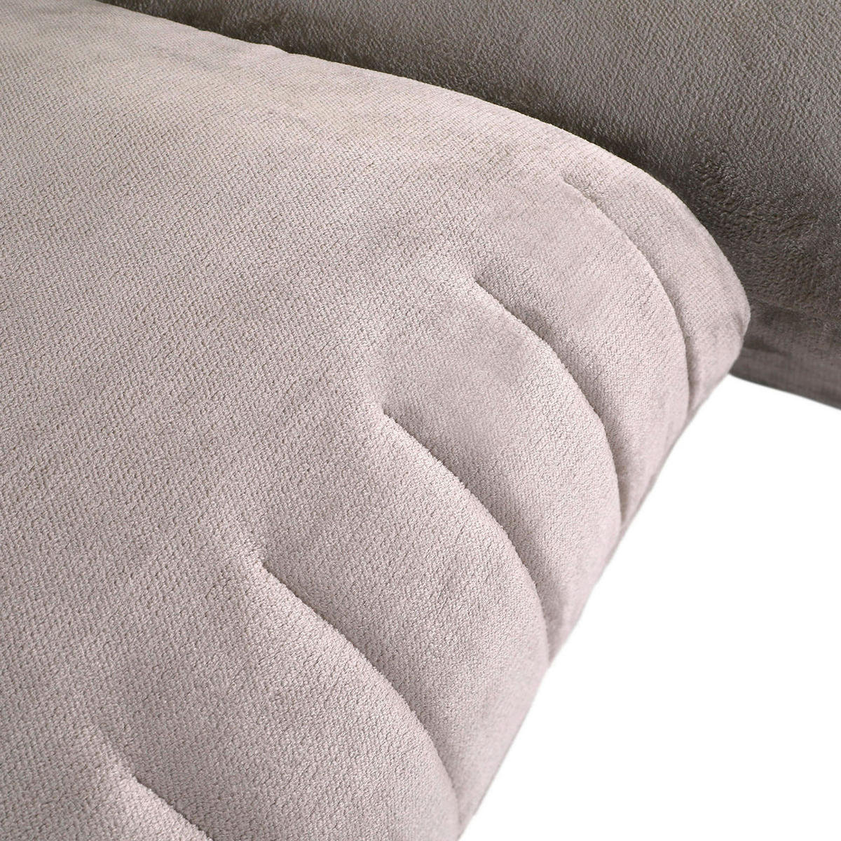 HÖRNSOFFA i plysch beige  - beige/svart, Klassisk, textil/plast (270/170cm) - MID.YOU
