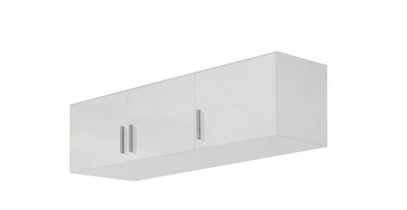 AUFSATZSCHRANK 136/39/54 cm Weiß, Weiß Hochglanz  - Weiß Hochglanz/Alufarben, Design, Holzwerkstoff/Kunststoff (136/39/54cm) - Carryhome