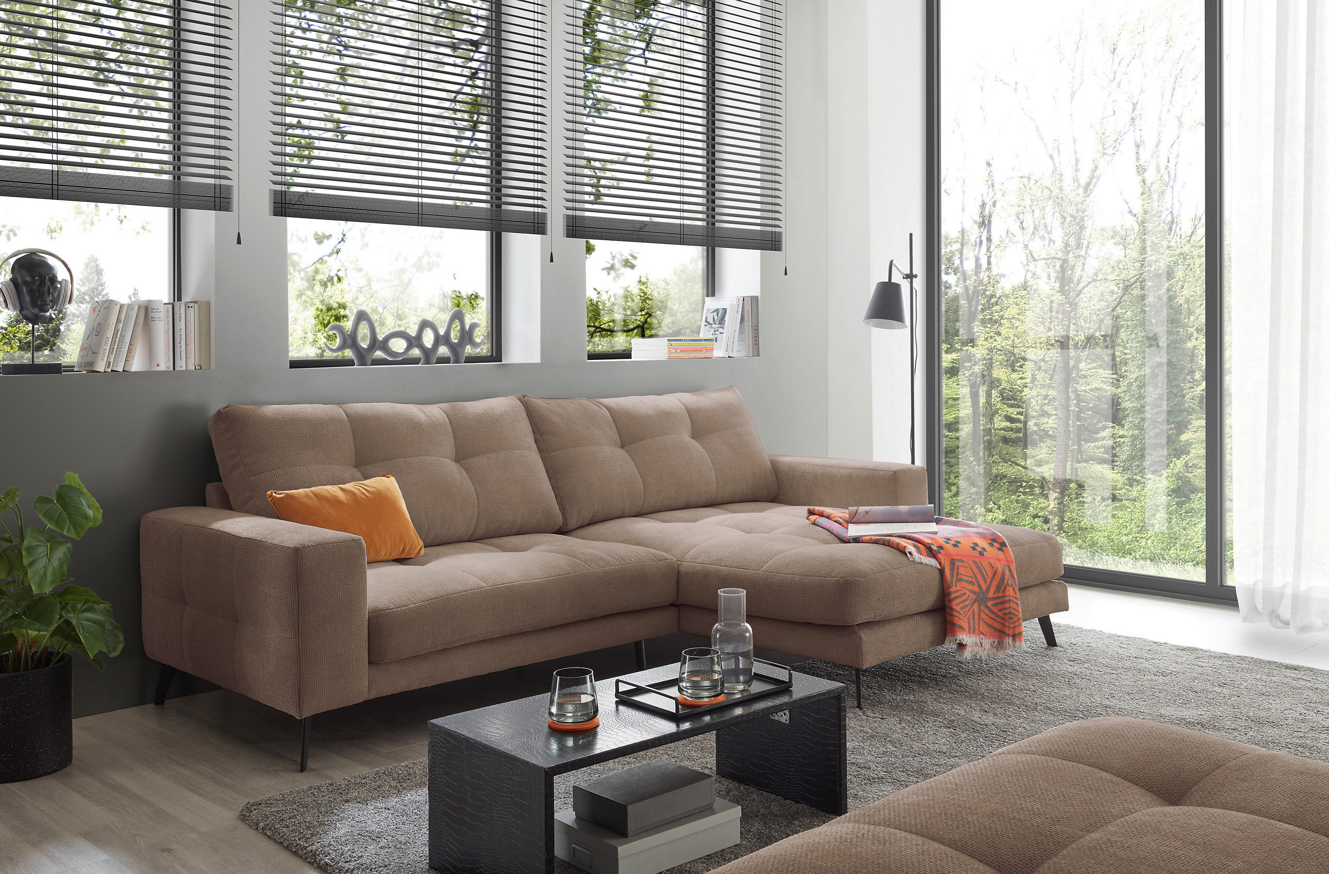 Livetastic ROHOVÁ SEDAČKA, textil, šedohnědá