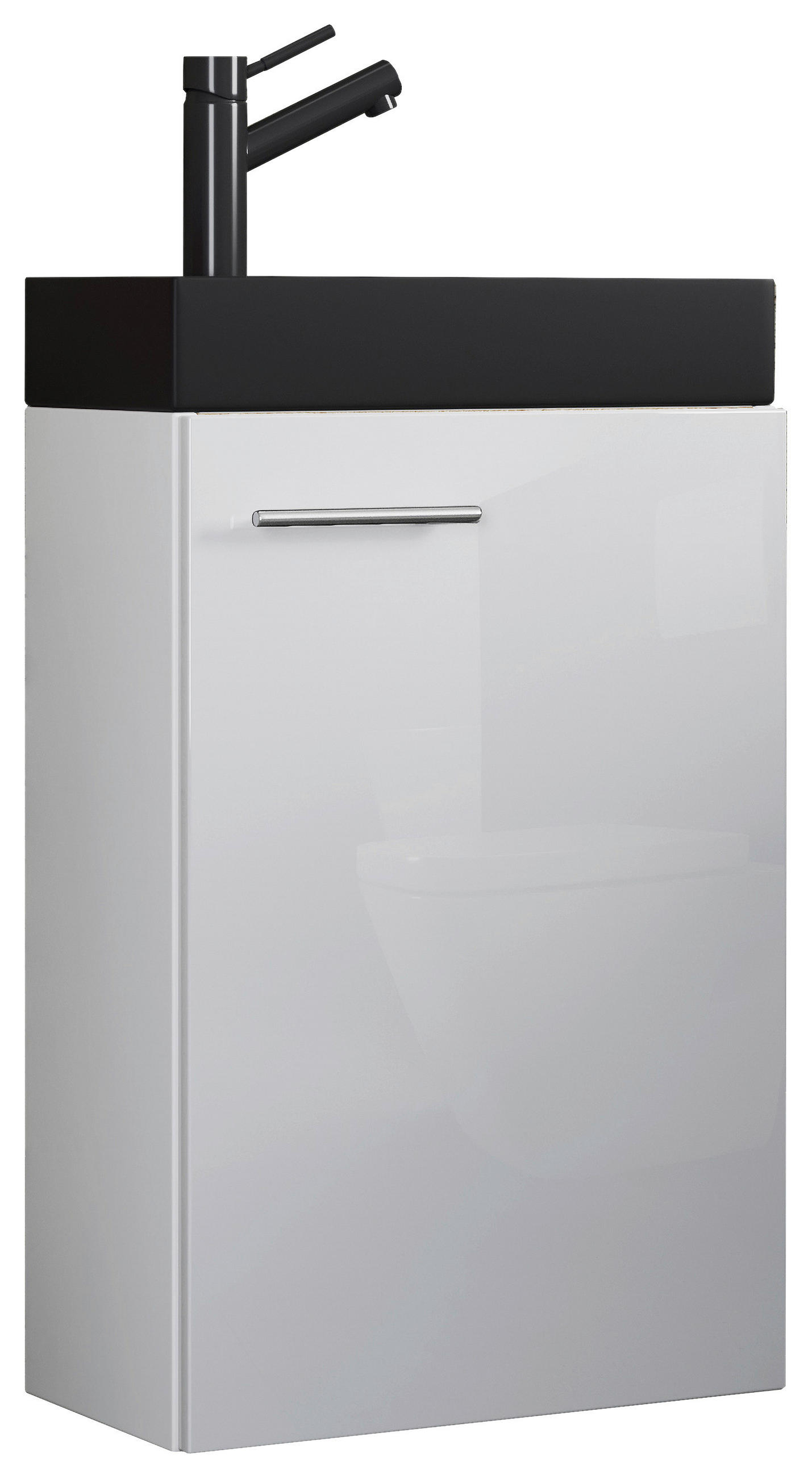 WASCHTISCHKOMBI 40,5 cm  - Silberfarben/Schwarz, MODERN, Keramik/Holzwerkstoff (40,5cm) - MID.YOU