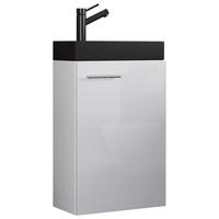 WASCHTISCHKOMBI 40,5 cm  - Silberfarben/Schwarz, MODERN, Keramik/Holzwerkstoff (40,5cm) - MID.YOU