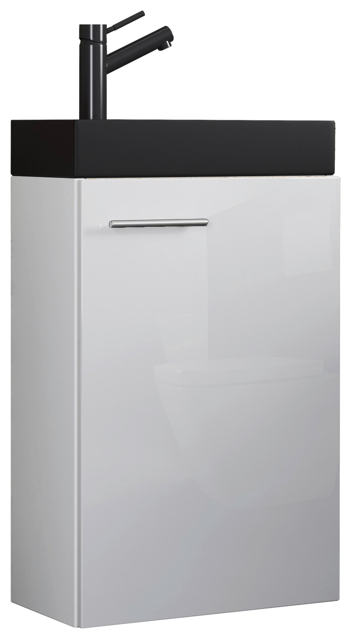 WASCHTISCHKOMBI 40,5 cm  - Silberfarben/Schwarz, MODERN, Keramik/Holzwerkstoff (40,5cm) - MID.YOU