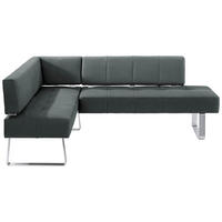 ECKBANK 165/227 cm Mikrofaser Edelstahlfarben, Dunkelgrau Metall   - Edelstahlfarben/Dunkelgrau, Design, Textil/Metall (165/227cm) - Moderano