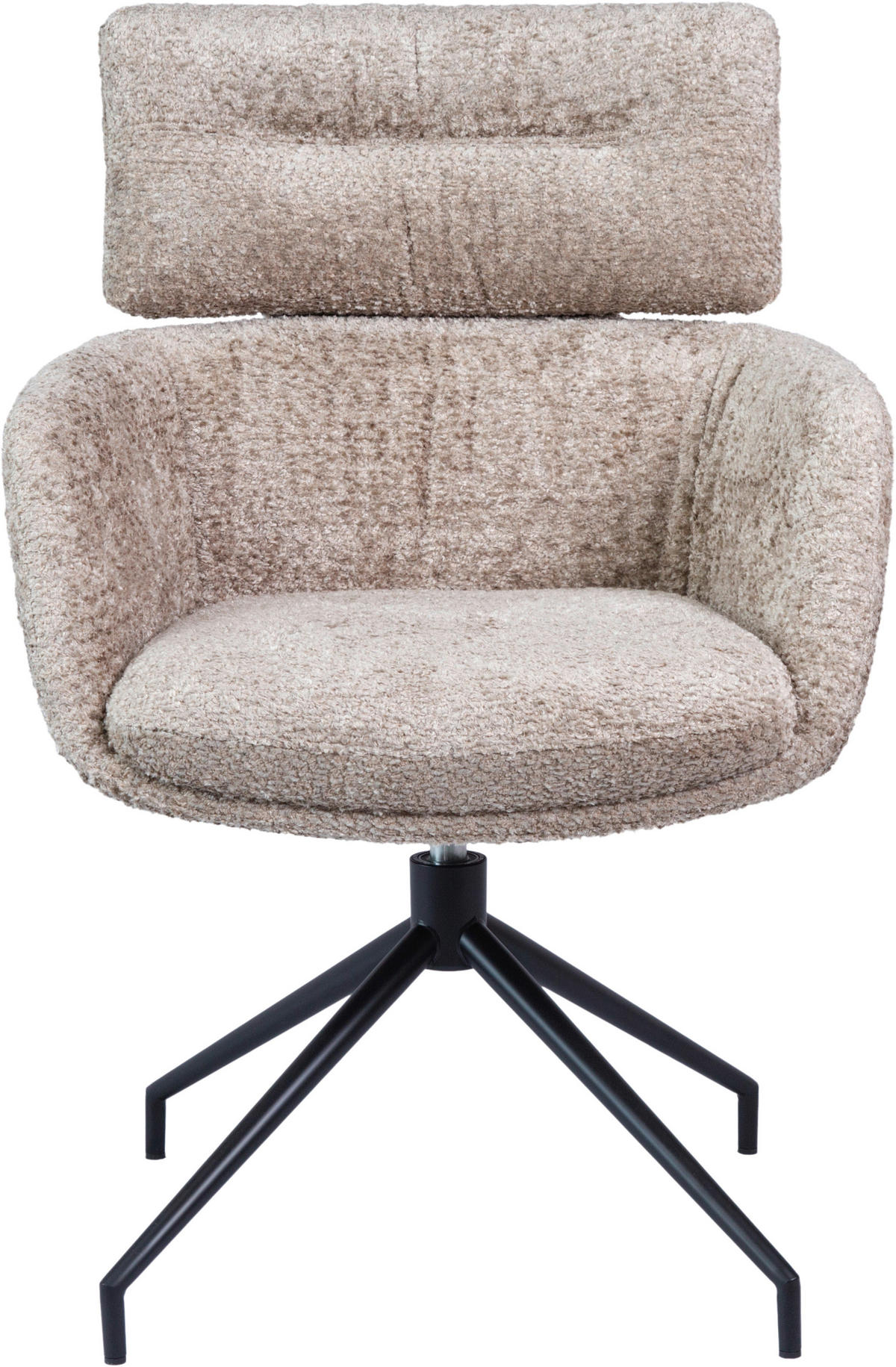 ARMLEHNSTUHL  Wippfunktion, Sitzfläche 360° drehbar Webstoff  Schwarz, Beige  - Beige/Schwarz, Design, Textil/Metall (62/92/66cm) - Dieter Knoll
