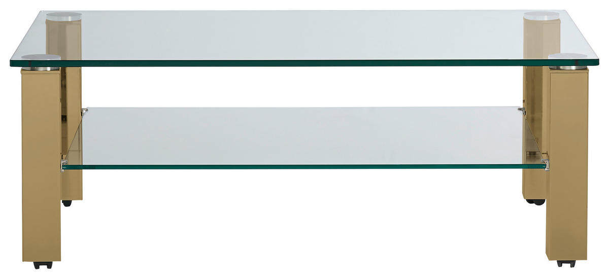 COUCHTISCH in Metall, Glas 110/70/42,5 cm  - Gelb, Design, Glas/Kunststoff (110/70/42,5cm)