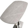BARTISCH in Metall, Glas, Keramik 120/70/105 cm   - Edelstahlfarben/Grau, Design, Glas/Keramik (120/70/105cm) - Novel
