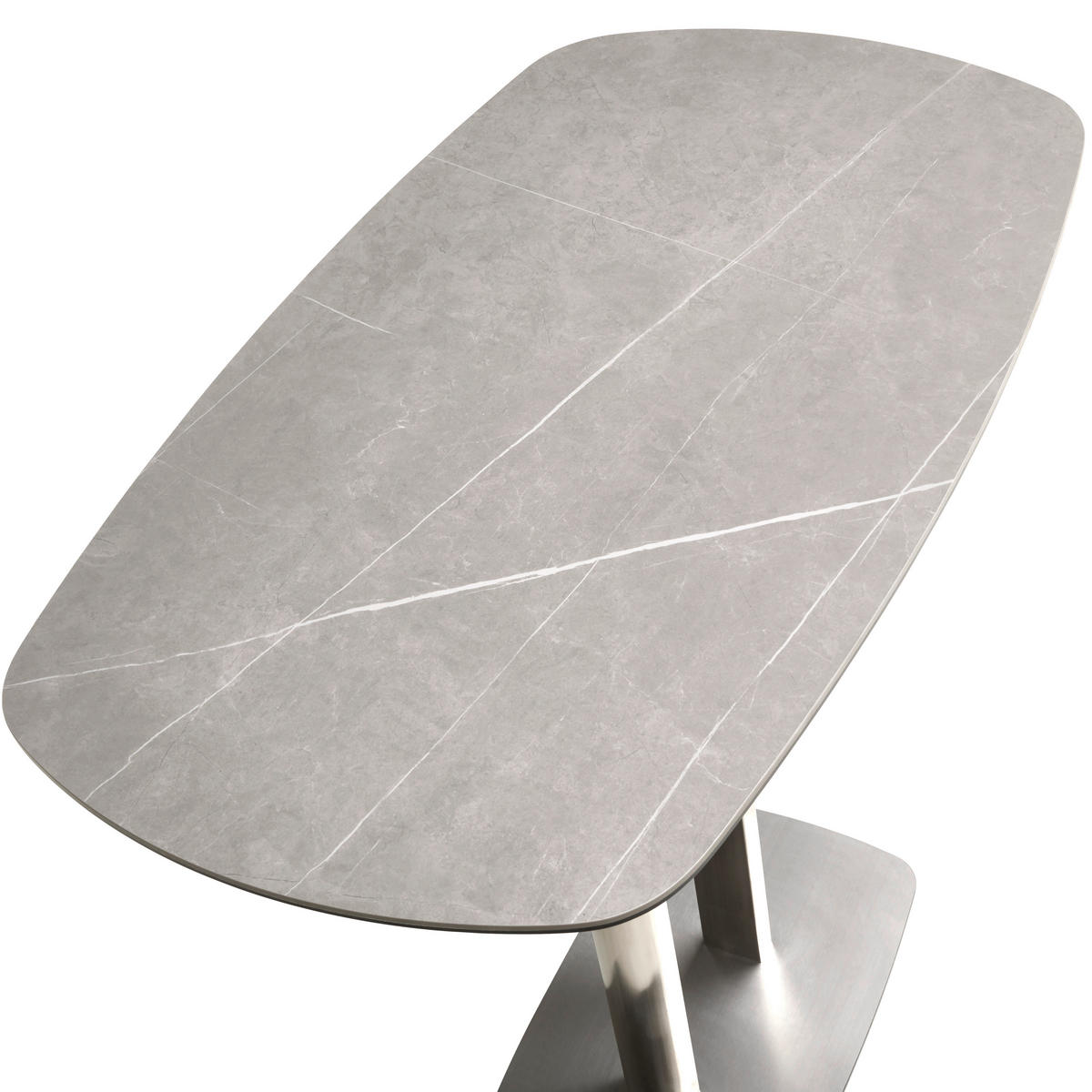 BARTISCH in Metall, Glas, Keramik 120/70/105 cm   - Edelstahlfarben/Grau, Design, Glas/Keramik (120/70/105cm) - Novel