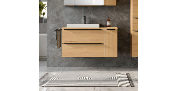 WASCHTISCHKOMBI 105 cm  - Wildeiche/Schwarz, KONVENTIONELL, Keramik/Holzwerkstoff (105cm) - Xora