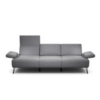 3-SITZER-SOFA Chenille Anthrazit  - Anthrazit/Schwarz, Design, Textil/Metall (234-264/85/86-94cm) - SENSOO