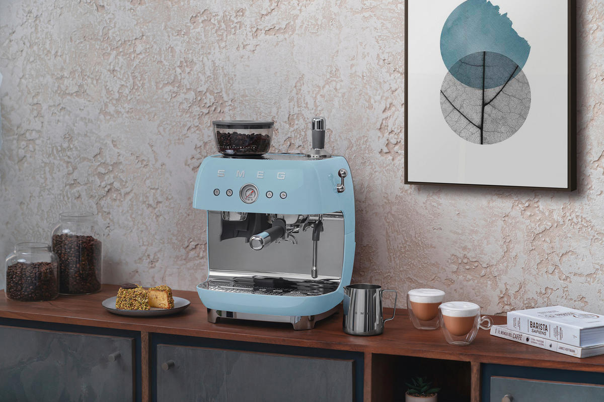 ESPRESSOMASCHINE 50's Style  - Pastellblau, Trend, Metall (33.4/44.3/43.0cm) - SMEG
