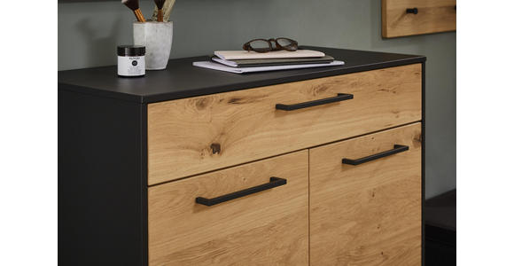 SCHUHSCHRANK 86/103/37 cm - Eichefarben/Anthrazit, Design, Holz/Holzwerkstoff (86/103/37cm) - Dieter Knoll
