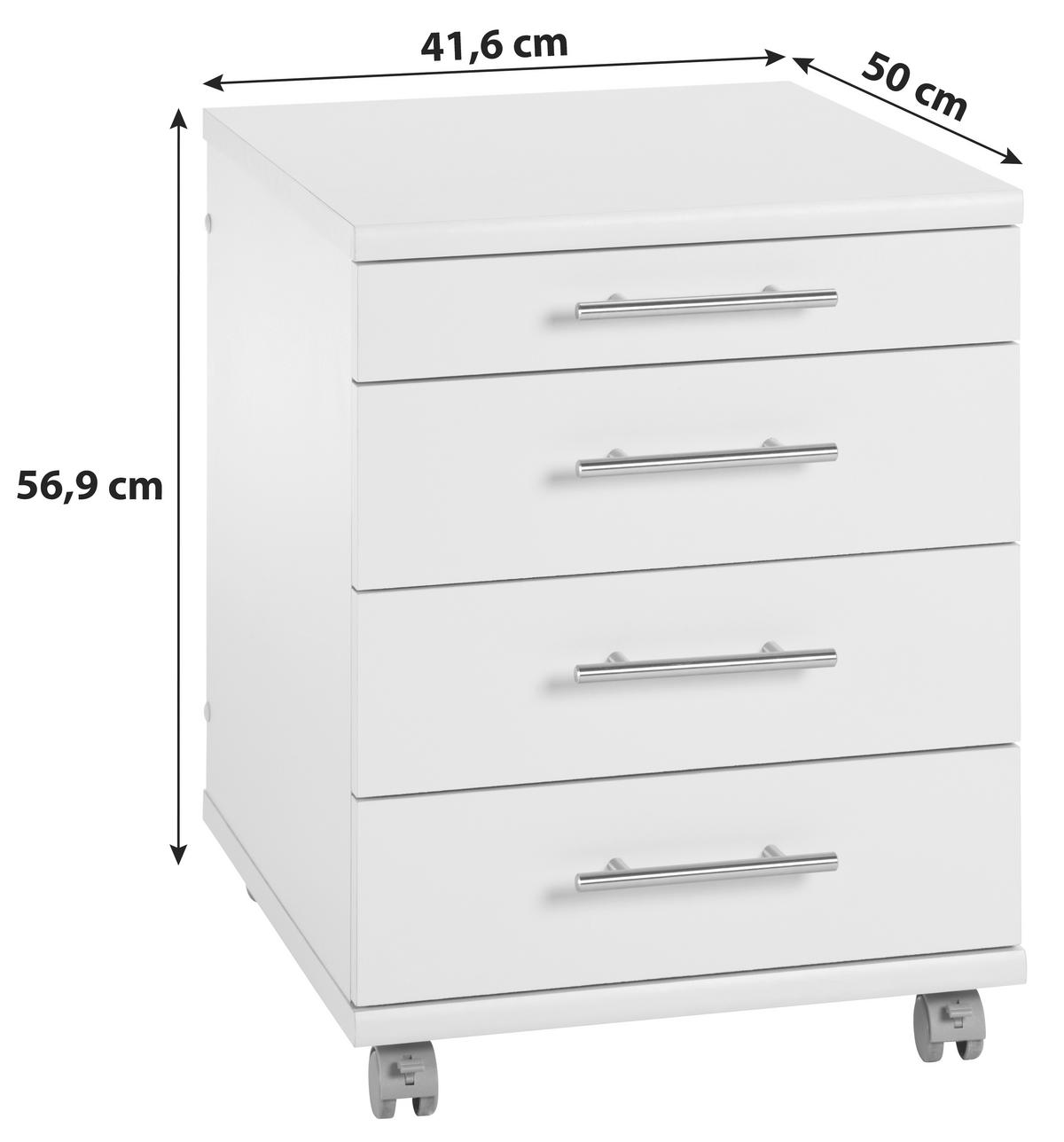 ROLLCONTAINER Buchefarben  - Silberfarben/Buchefarben, Basics, Holzwerkstoff/Kunststoff (41,6/56,9/50cm) - MID.YOU