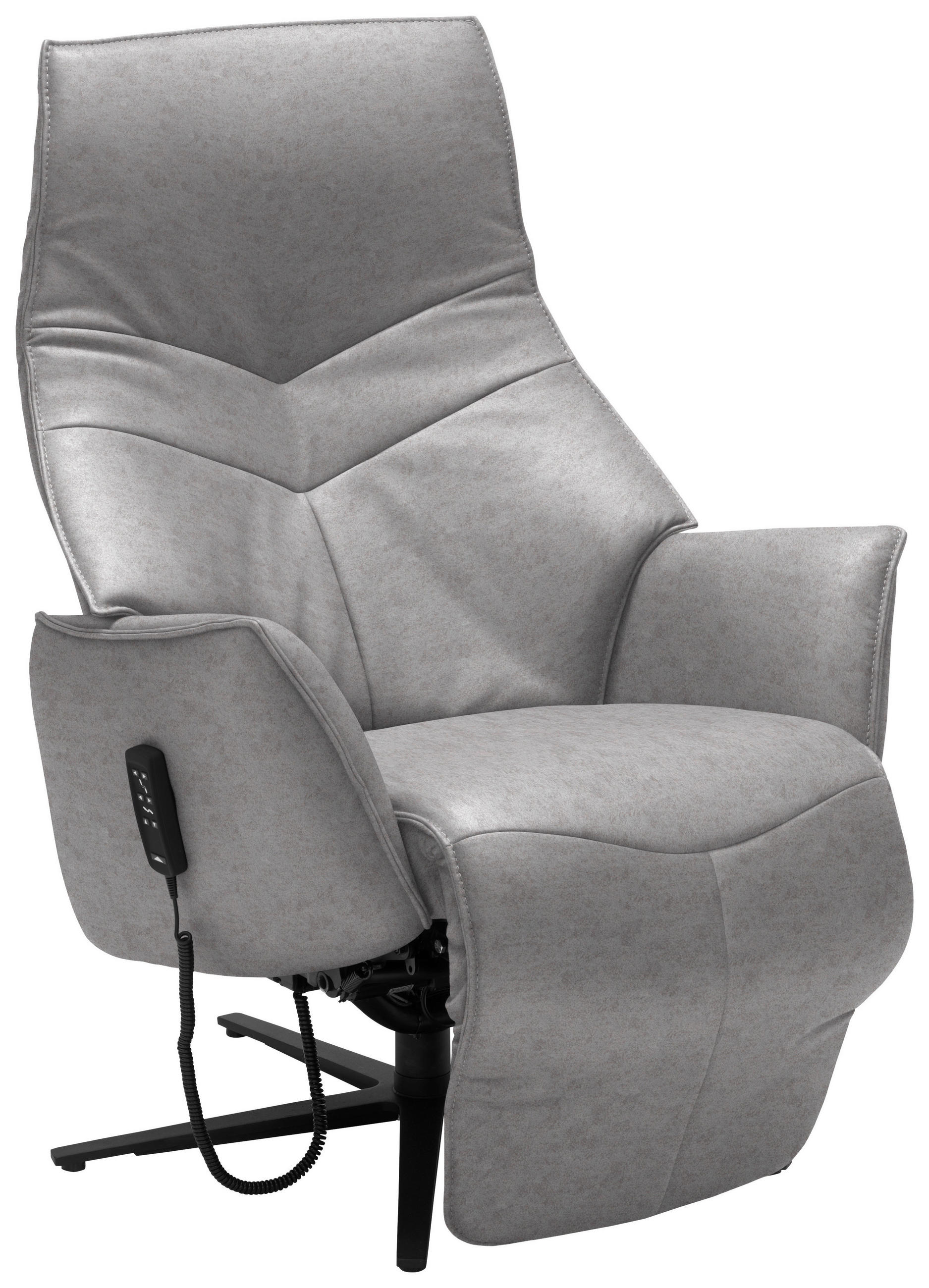 RELAXSESSEL Echtleder Kopfteilverstellung, Fußteilverstellung    - Anthrazit/Grau, Design, Leder/Metall (74/84/113cm) - Himolla