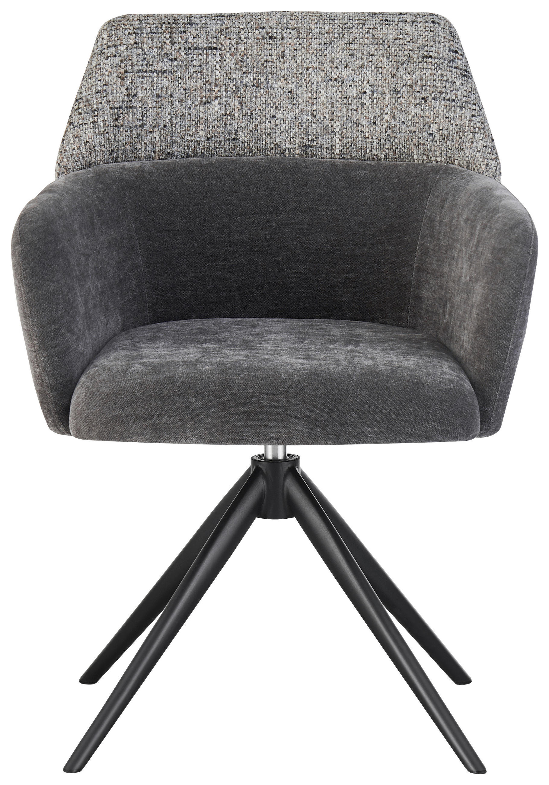 ARMLEHNSTUHL  in Eisen Webstoff  - Anthrazit/Schwarz, Design, Textil/Metall (61/83/61cm) - Novel