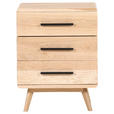 NACHTSCHRANK 48/65/40 cm Eiche massiv  - Eichefarben/Schwarz, Natur, Holz/Holzwerkstoff (48/65/40cm) - Landscape