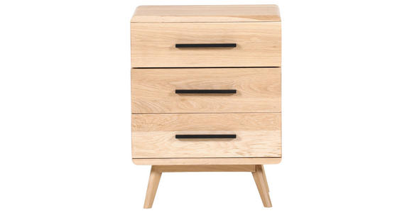 NACHTSCHRANK 48/65/40 cm Eiche massiv  - Eichefarben/Schwarz, Natur, Holz/Holzwerkstoff (48/65/40cm) - Landscape