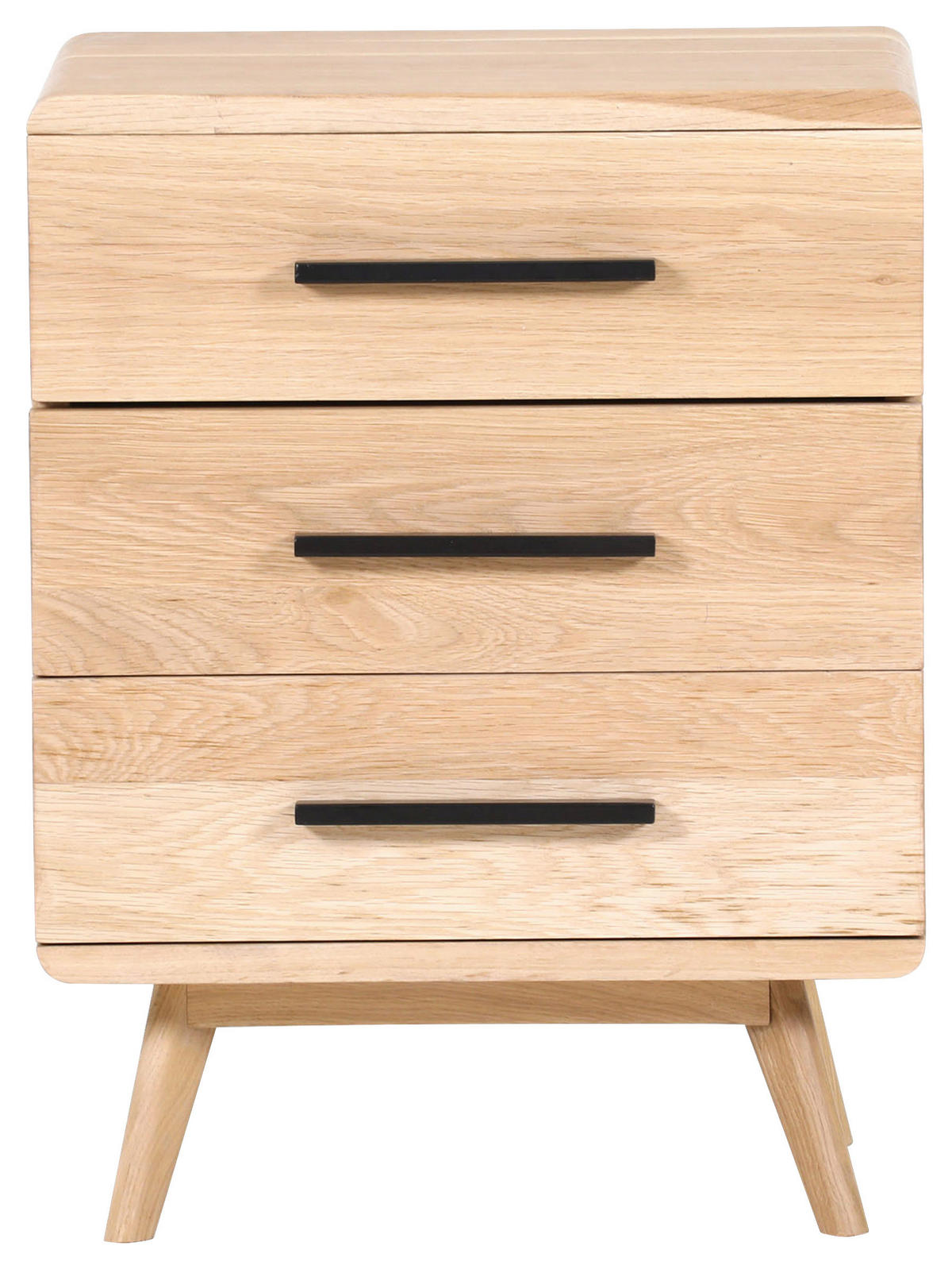 NACHTSCHRANK 48/65/40 cm Eiche massiv  - Eichefarben/Schwarz, Natur, Holz/Holzwerkstoff (48/65/40cm) - Landscape
