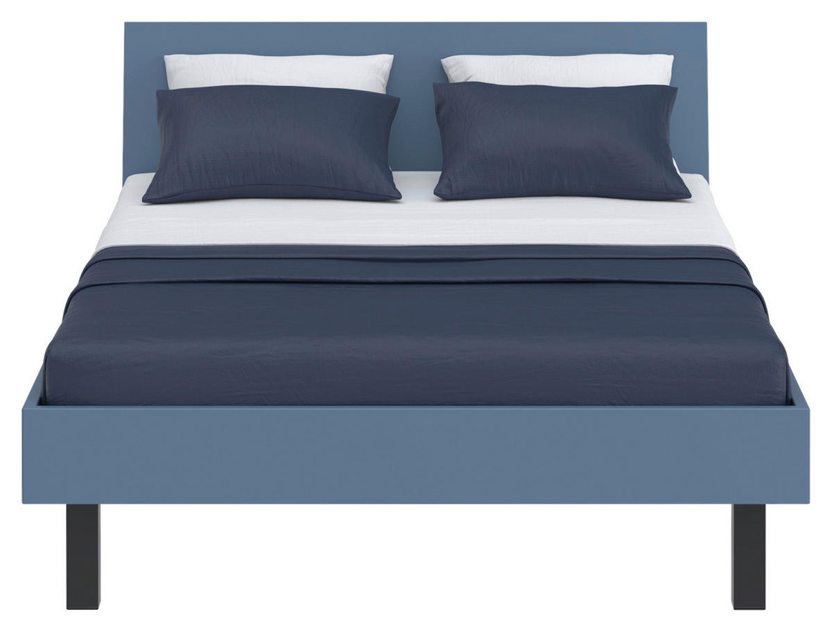 BETT 140/200 cm  in Blau  - Blau/Schwarz, Design, Metall (140/200cm) - Xora