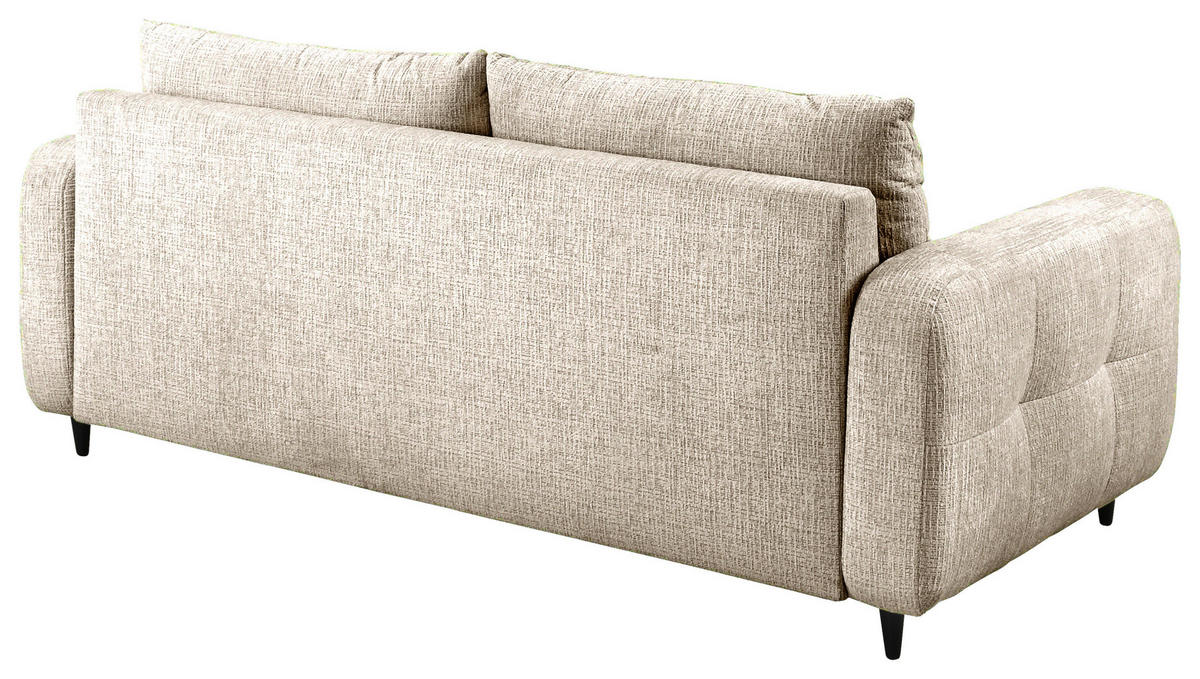 2,5-SITZER Flachgewebe Naturfarben  - Schwarz/Naturfarben, Design, Holz/Textil (209/88/101cm) - Lomoco
