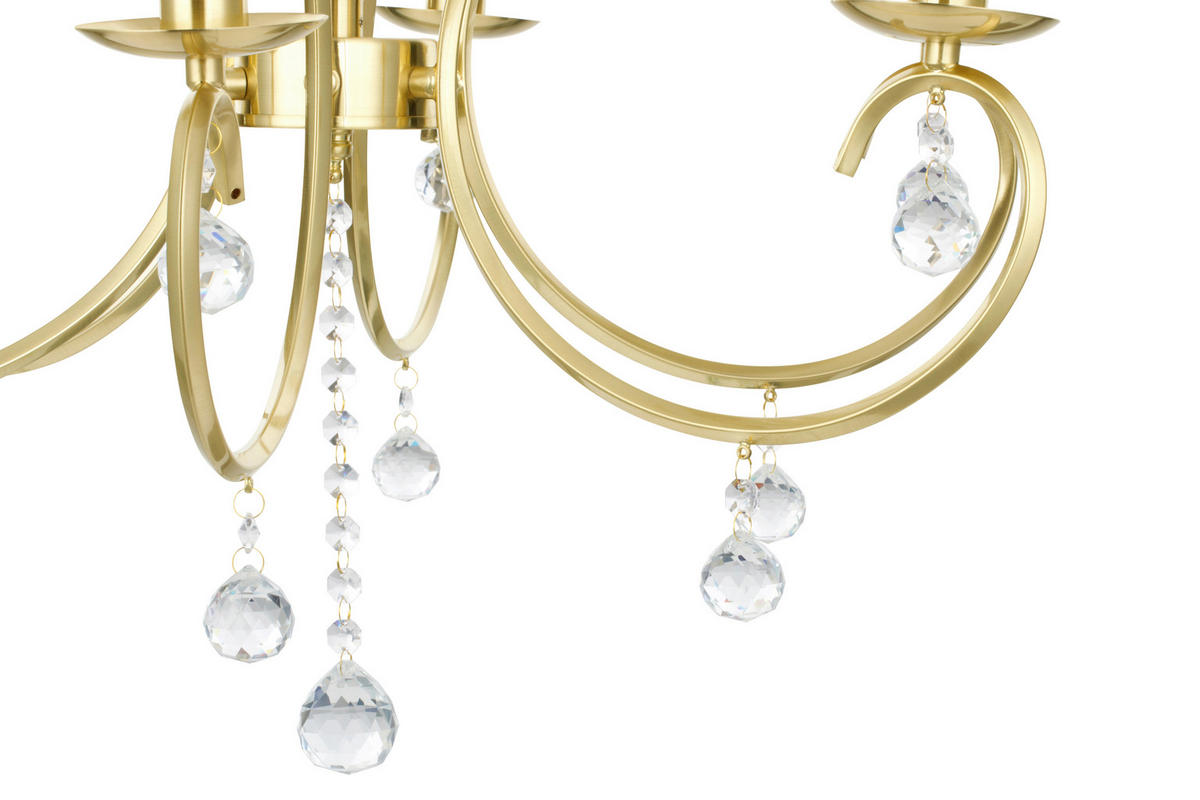 HÄNGELEUCHTE Dalia 62/150 cm  - Klar/Goldfarben, Design, Glas/Metall (62/150cm) - Glandor