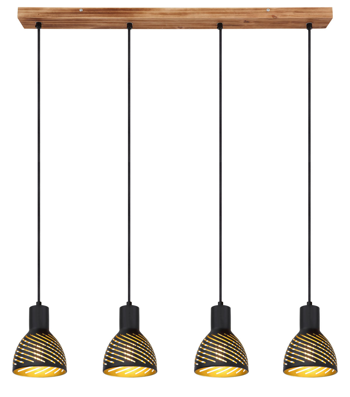 HÄNGELEUCHTE 90/12,5/120 cm    - Goldfarben/Schwarz, Basics, Metall (90/12,5/120cm) - Globo