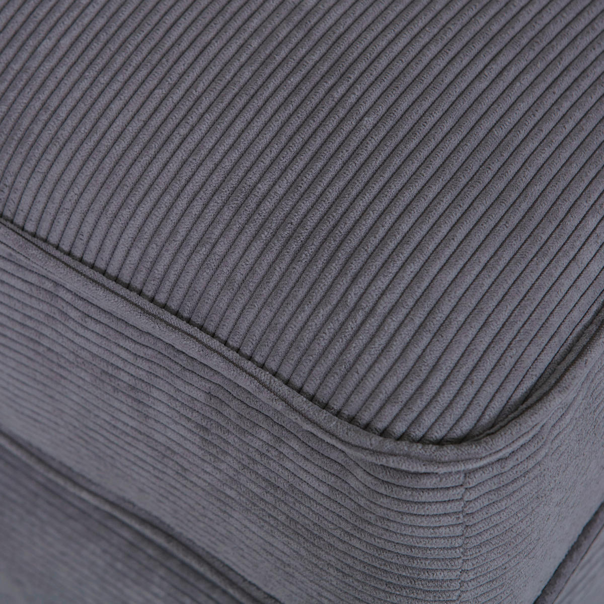 HOCKER in Textil Dunkelgrau  - Dunkelgrau/Buchefarben, Design, Holz/Textil (93/47/65cm) - MID.YOU