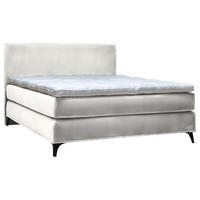 BOXSPRINGBETT 180/200 cm,  in Weiß, Matratze, Topper, H2 + H2 = mittel  - Schwarz/Weiß, KONVENTIONELL, Holz/Textil (180/200cm) - Sjöholm