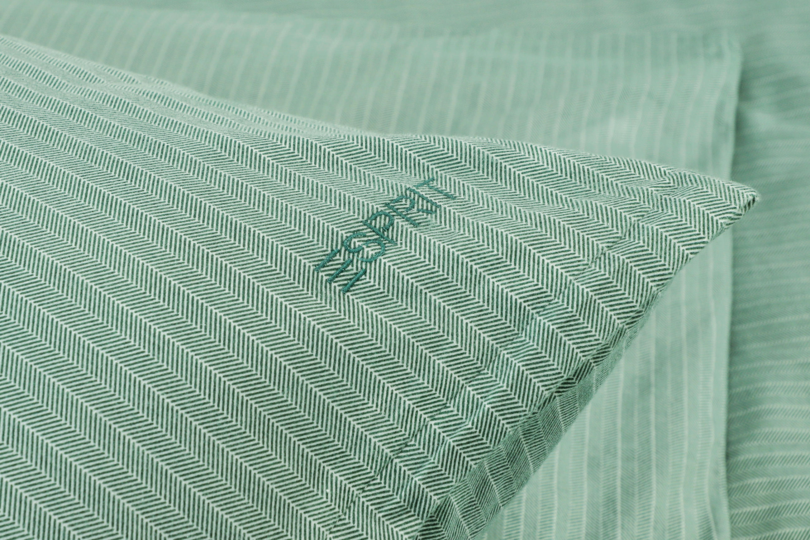 BETTWÄSCHE E-Herringbone Flanell 200/200 cm  - Dunkelgrün/Grün, Design, Textil (200/200cm) - Esprit