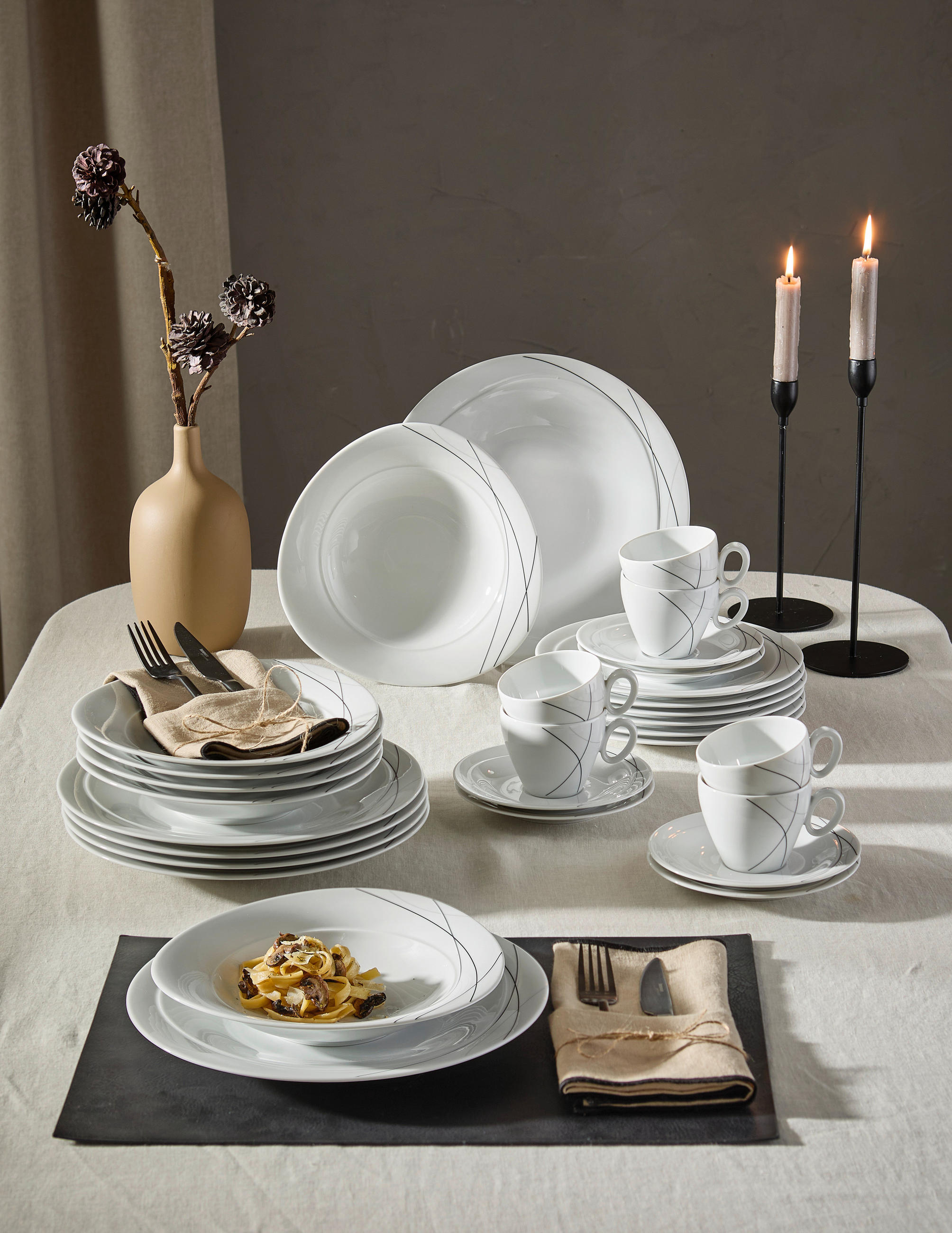 KOMBINOVANÁ SOUPRAVA, 30dílné, porcelán - bílá, Konvenční, keramika - Seltmann Weiden
