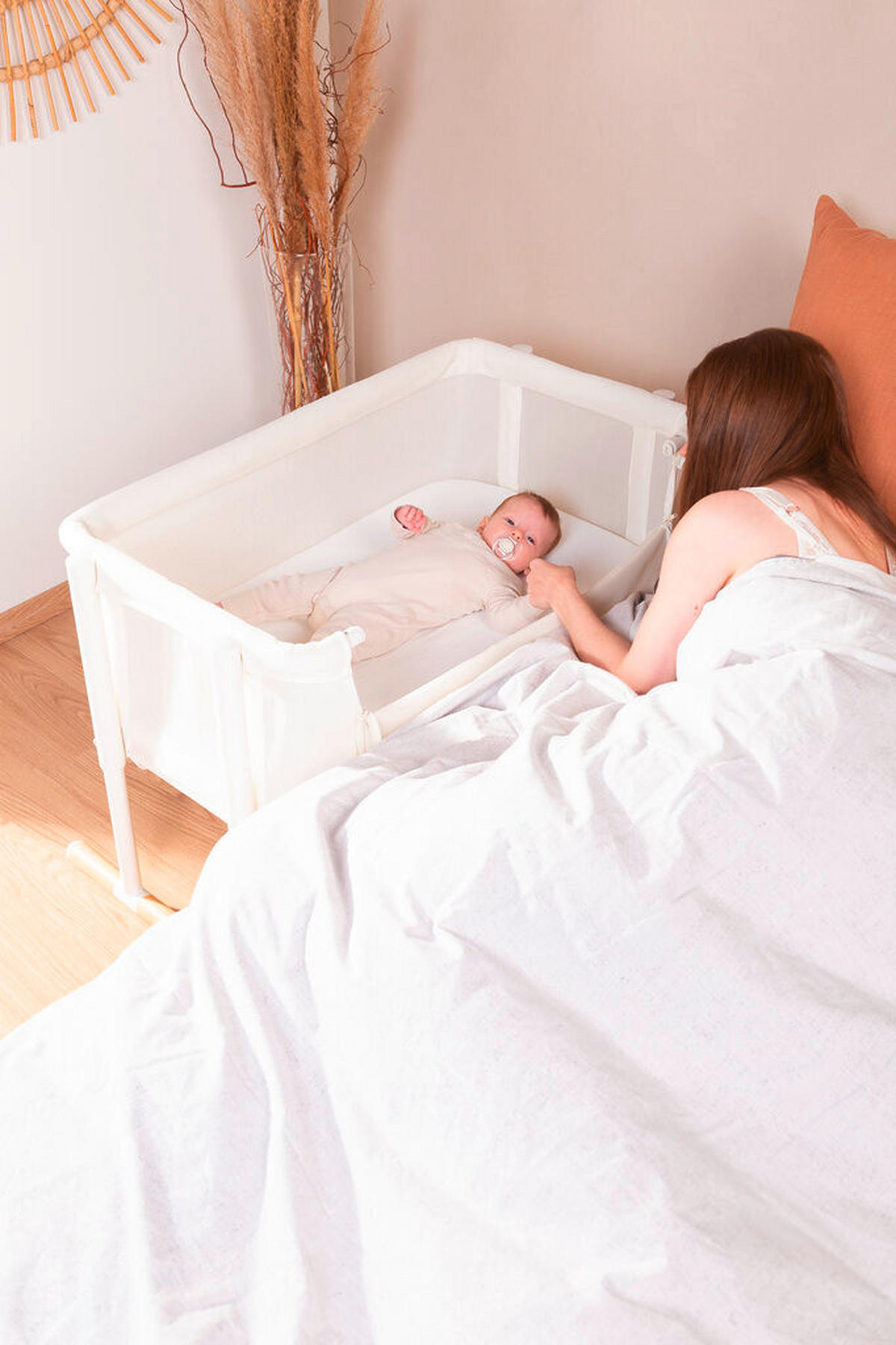 BEISTELLBETT   - Weiß/Naturfarben, KONVENTIONELL, Holz/Kunststoff (97/64/85cm) - Childhome