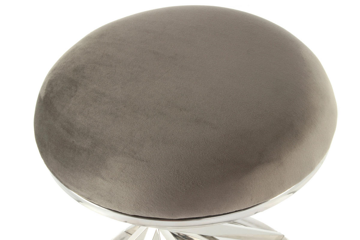 TABURETKA, kov, textil, 40/49/40 cm - sivá/strieborná, Trend, kov/textil (40/49/40cm)