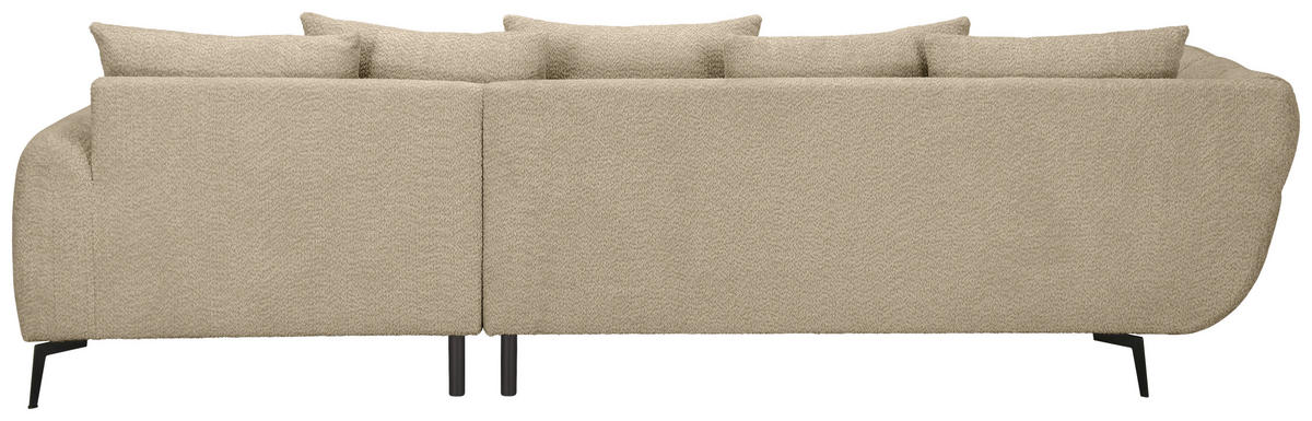 ECKSOFA 318/217 cm  in Bouclé Taupe Zierkissen, Rückenkissen, Rücken echt  318/217 cm  - Taupe/Schwarz, MODERN, Textil/Metall (318/217cm) - Carryhome
