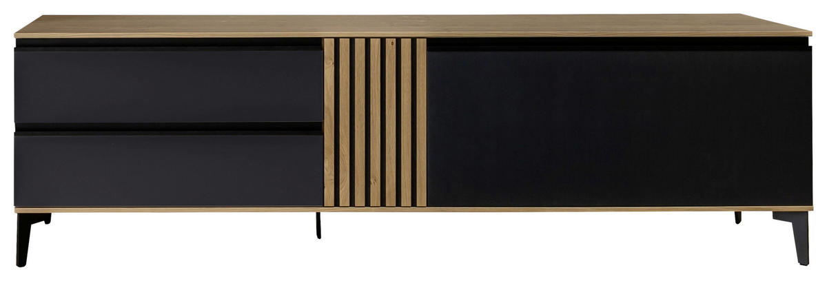 LOWBOARD  in 207/61/45 cm  - Eiche Bianco/Anthrazit, Design, Holz/Holzwerkstoff (207/61/45cm) - Moderano